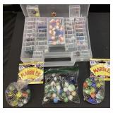 ASSORTED GLASS MARBLE COLLECTION, 2 UNOPENED MEGA