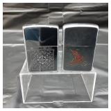 2 Celtic style Zippo style lighters