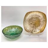 Vintage Imperial Grape and Leaf Green Carnival