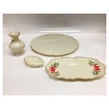 LENOX VASE, TRINKET DISH, AND 2 SERVINGS PLATES
