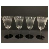 4 VINTAGE FOSTORIA WATER GOBLETS NEEDLE ETCHED