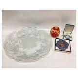 CHRISTMAS CRANBERRY COIN DOT, WEDGWOOD, PLATER