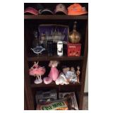 CABINET LOT, GLASS WHISKEY DECANTERS, SPIDERLINE