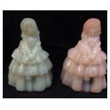 (2) BOYD ART GLASS COLONIAL LADY SLAG GLASS
