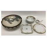 JAPANESE AWAJI POTTERY BOWL AND FOOTED NIPPON BOWL