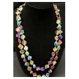 VTG. MULTICOLORED ABALONE SHELL BEAD NECKLACE