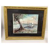 NC ARTIST M.L NOORIGIAN OIL ON CANVAS OF SUNSET