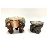 2 VINTAGE ELEPHANT ASHTRAYS