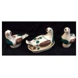 VTG. CLEMINSON POTTERY CALIFORNIA BIRD COVERED