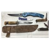 (5) ASSORTED POCKET & HUNTING KNIVES, MOSSY OAK,