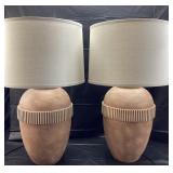 Pair of Groove Terracotta Table Lamp by Urban