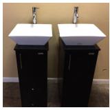 (2) ECLIFE 13in SMALL CUBOID BATHROOM VANITY OR