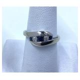 10k Saphire, Diamond ring