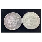 2) 1878,89 Morgan Dollar coins