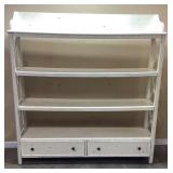 Home Meridian Distressed White Bookcase