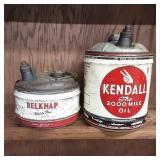 3) Vtg. Gas, Oil cans. KENDALL OIL, BELKNAP, YORK