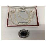 Sterling Silver Cultured Pearl Set Necklace,