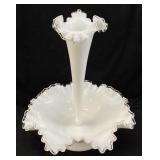 1940s/50s FENTON SILVER CREST MILK GLASS EPERGNE