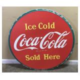 ICE COLD COCA-COLA SOLD HERE, 35in DIE CUT SIGN