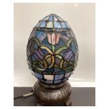 Vintage Tiffany style egg shaped lamp