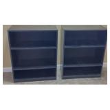 2 Black Bookcases 3 shelf