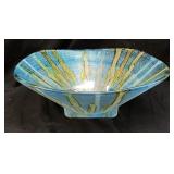 IL QUADRIFOGLIO ART GLASS BOWL, TURQUOISE & GREEN