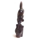 VTG.HAND CARVED WEST AFRICAN FEMALE BUST SCULPTURE