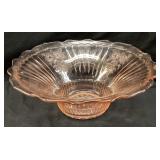 VTG. PINK MAYFAIR DEPRESSION GLASS FRUIT BOWL