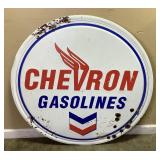 CHEVRON GASOLINES 35in DIE CUT SIGN, REPRO, NEW