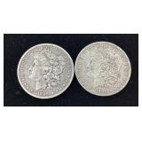 2) 1889 O Morgan Dollar coins