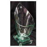 JORGE LUNA MODERN CUT POLISHED ART GLASS VASE,