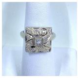 14KT Art Deco Ladies Diamond ring. 5 grams
