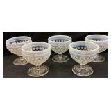 (5) ANCHOR HOCKING MOONSTONE OPALESCENT HOBNAIL