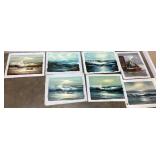 17 Coastal oil on canvas paintings