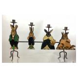 VTG. Folk Art hand painted Bunny candelabra