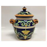 MEZANNA HAND PAINTED CERAMIC COOKIE JAR