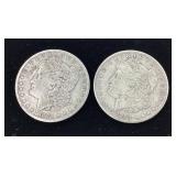 2) 1889 O Morgan Dollar coins