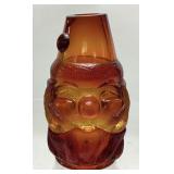 VTG. FENTON RUBY AMBERINA GLASS SANTA CLAUS