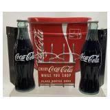 Coke Cola collectables lot. 1950s bottle holder,