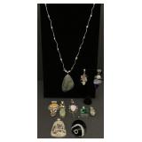 Sterling silver Gemstone Necklace and 9 Gemstone