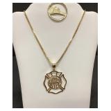 14k Gold Necklace with 2 Pendants Chiefs Wife