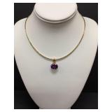 14k Aurafin Necklace with Amethyst pendant