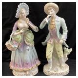 PAIR OF LARGE OCCUPIED JAPAN FIGURINES, 14in H