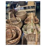 Pick up only Table of handcrafted willow baskets