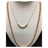 Two 14k Beaded Necklaces