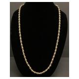 14K Yellow Gold Diamond Cut Bead Necklace