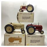 3) ERTL Cockshutt series die cast tractors