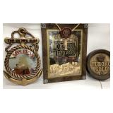 3 Vtg Bar Signs, Tuborg Gold Beer