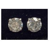 14KT WHITE GOLD DIAMOND EARRINGS, BRILLIANT CUT,