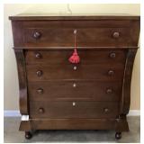 ANTIQUE LATE 1800s AMERICAN EMPIRE MAHOGANY SIX